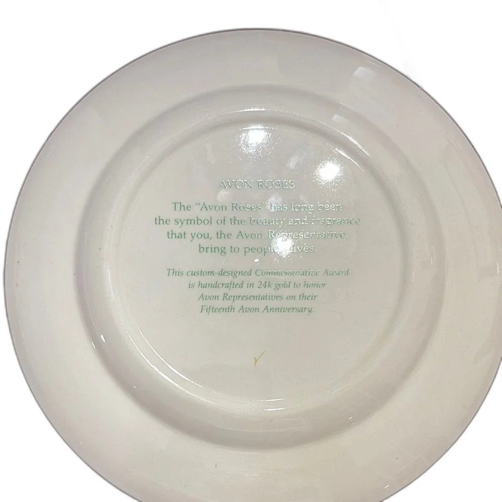 Avon Pink Rose Anniversary Plate